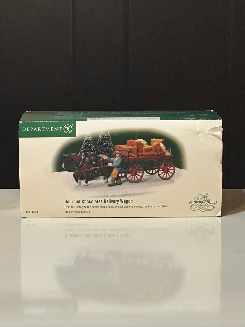 Department 56 Dickens' Village Series Gourmet Chocolate Delivery Wagon Vtg New